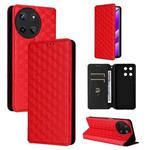 For Realme 11 4G Global Cubic Grid Texture Flip Leather Phone Case(Red)
