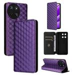 For Realme 11 4G Global Cubic Grid Texture Flip Leather Phone Case(Purple)