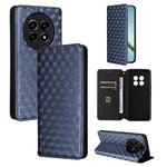 For Realme 13+ 5G Global / 13 Cubic Grid Texture Flip Leather Phone Case(Blue)