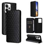 For Realme 14 5G Global Cubic Grid Texture Flip Leather Phone Case(Black)