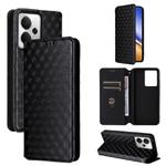 For Realme 14T 5G Cubic Grid Texture Flip Leather Phone Case(Black)