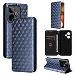For Realme GT7 5G Cubic Grid Texture Flip Leather Phone Case(Blue)