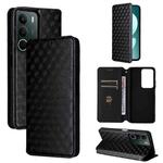 For Realme C71 4G Cubic Grid Texture Flip Leather Phone Case(Black)