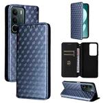 For Realme C71 4G Cubic Grid Texture Flip Leather Phone Case(Blue)
