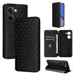 For Realme P3 Ultra 5G Cubic Grid Texture Flip Leather Phone Case(Black)