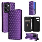 For Realme P3 Ultra 5G Cubic Grid Texture Flip Leather Phone Case(Purple)