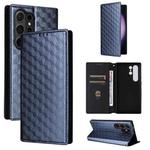 For Samsung Galaxy S25 Ultra 5G Cubic Grid Texture Flip Leather Phone Case(Blue)