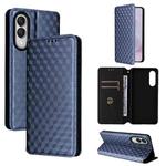 For Samsung Galaxy S25 Edge 5G Cubic Grid Texture Flip Leather Phone Case(Blue)