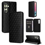 For Samsung Galaxy S24+ 5G Cubic Grid Texture Flip Leather Phone Case(Black)