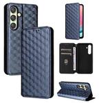 For Samsung Galaxy S24+ 5G Cubic Grid Texture Flip Leather Phone Case(Blue)