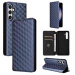 For Samsung Galaxy S24 FE 5G Cubic Grid Texture Flip Leather Phone Case(Blue)