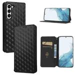 For Samsung Galaxy S23 5G Cubic Grid Texture Flip Leather Phone Case(Black)
