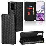 For Samsung Galaxy S20+ Cubic Grid Texture Flip Leather Phone Case(Black)
