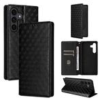 For Samsung Galaxy S25 FE 5G Cubic Grid Texture Flip Leather Phone Case(Black)