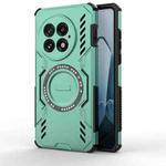 For OnePlus 13 5G Butterfly Armor MagSafe Magnetic Ring Shockproof Phone Case(Light Green)