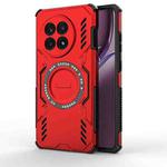 For OnePlus Ace 5 / Ace 5 Pro / 13R Butterfly Armor MagSafe Magnetic Ring Shockproof Phone Case(Red)