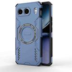 For OnePlus Nord 4 5G Global Butterfly Armor MagSafe Magnetic Ring Shockproof Phone Case(Blue)