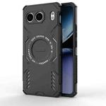 For OnePlus Nord 4 5G Global Butterfly Armor MagSafe Magnetic Ring Shockproof Phone Case(Black)