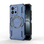For OnePlus 13T Butterfly Armor MagSafe Magnetic Ring Shockproof Phone Case(Blue)
