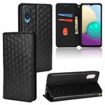 For Samsung Galaxy A02 / M02 Cubic Grid Texture Flip Leather Phone Case(Black)