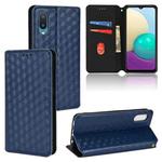 For Samsung Galaxy A02 / M02 Cubic Grid Texture Flip Leather Phone Case(Blue)