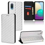 For Samsung Galaxy A02 / M02 Cubic Grid Texture Flip Leather Phone Case(Silver)