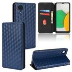 For Samsung Galaxy A03 Core Cubic Grid Texture Flip Leather Phone Case(Blue)