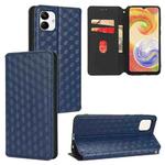 For Samsung Galaxy A04 4G / M13 5G Cubic Grid Texture Flip Leather Phone Case(Blue)