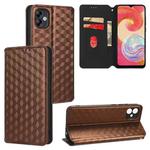 For Samsung Galaxy A04e / M04 / F04 Cubic Grid Texture Flip Leather Phone Case(Brown)