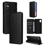 For Samsung Galaxy A05 Cubic Grid Texture Flip Leather Phone Case(Black)