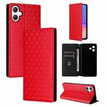 For Samsung Galaxy A06 4G / 5G Cubic Grid Texture Flip Leather Phone Case(Red)