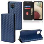 For Samsung Galaxy A12 / A12 Nacho / M12 Cubic Grid Texture Flip Leather Phone Case(Blue)
