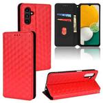 For Samsung Galaxy A13 5G / A04s Cubic Grid Texture Flip Leather Phone Case(Red)