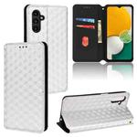 For Samsung Galaxy A13 5G / A04s Cubic Grid Texture Flip Leather Phone Case(Silver)