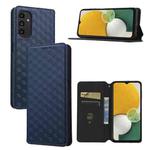 For Samsung Galaxy A14 4G / 5G Cubic Grid Texture Flip Leather Phone Case(Blue)