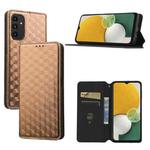For Samsung Galaxy A14 4G / 5G Cubic Grid Texture Flip Leather Phone Case(Brown)