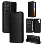 For Samsung Galaxy A15 4G / 5G Cubic Grid Texture Flip Leather Phone Case(Black)