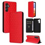 For Samsung Galaxy A15 4G / 5G Cubic Grid Texture Flip Leather Phone Case(Red)
