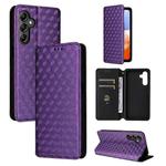 For Samsung Galaxy A15 4G / 5G Cubic Grid Texture Flip Leather Phone Case(Purple)