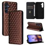 For Samsung Galaxy A16 4G / 5G Cubic Grid Texture Flip Leather Phone Case(Brown)