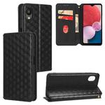 For Samsung Galaxy A23e / A23s Cubic Grid Texture Flip Leather Phone Case(Black)