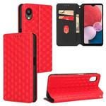 For Samsung Galaxy A23e / A23s Cubic Grid Texture Flip Leather Phone Case(Red)