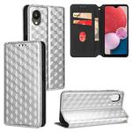 For Samsung Galaxy A23e / A23s Cubic Grid Texture Flip Leather Phone Case(Silver)