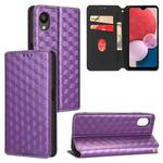 For Samsung Galaxy A23e / A23s Cubic Grid Texture Flip Leather Phone Case(Purple)