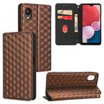 For Samsung Galaxy A23e / A23s Cubic Grid Texture Flip Leather Phone Case(Brown)