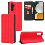 For Samsung Galaxy A24 4G Cubic Grid Texture Flip Leather Phone Case(Red)