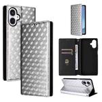 For Samsung Galaxy A25 5G Japan Version / A25e Cubic Grid Texture Flip Leather Phone Case(Silver)