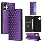 For Samsung Galaxy A25 5G Japan Version / A25e Cubic Grid Texture Flip Leather Phone Case(Purple)