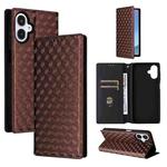 For Samsung Galaxy A25 5G Japan Version / A25e Cubic Grid Texture Flip Leather Phone Case(Brown)