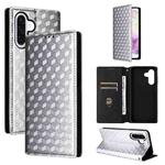 For Samsung Galaxy A26 5G Cubic Grid Texture Flip Leather Phone Case(Silver)